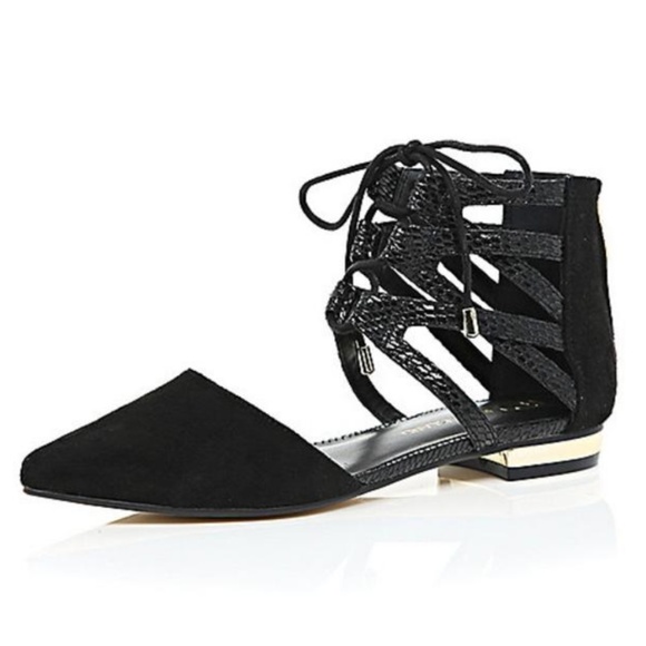 River Island Shoes - Black Tie-up Sandals